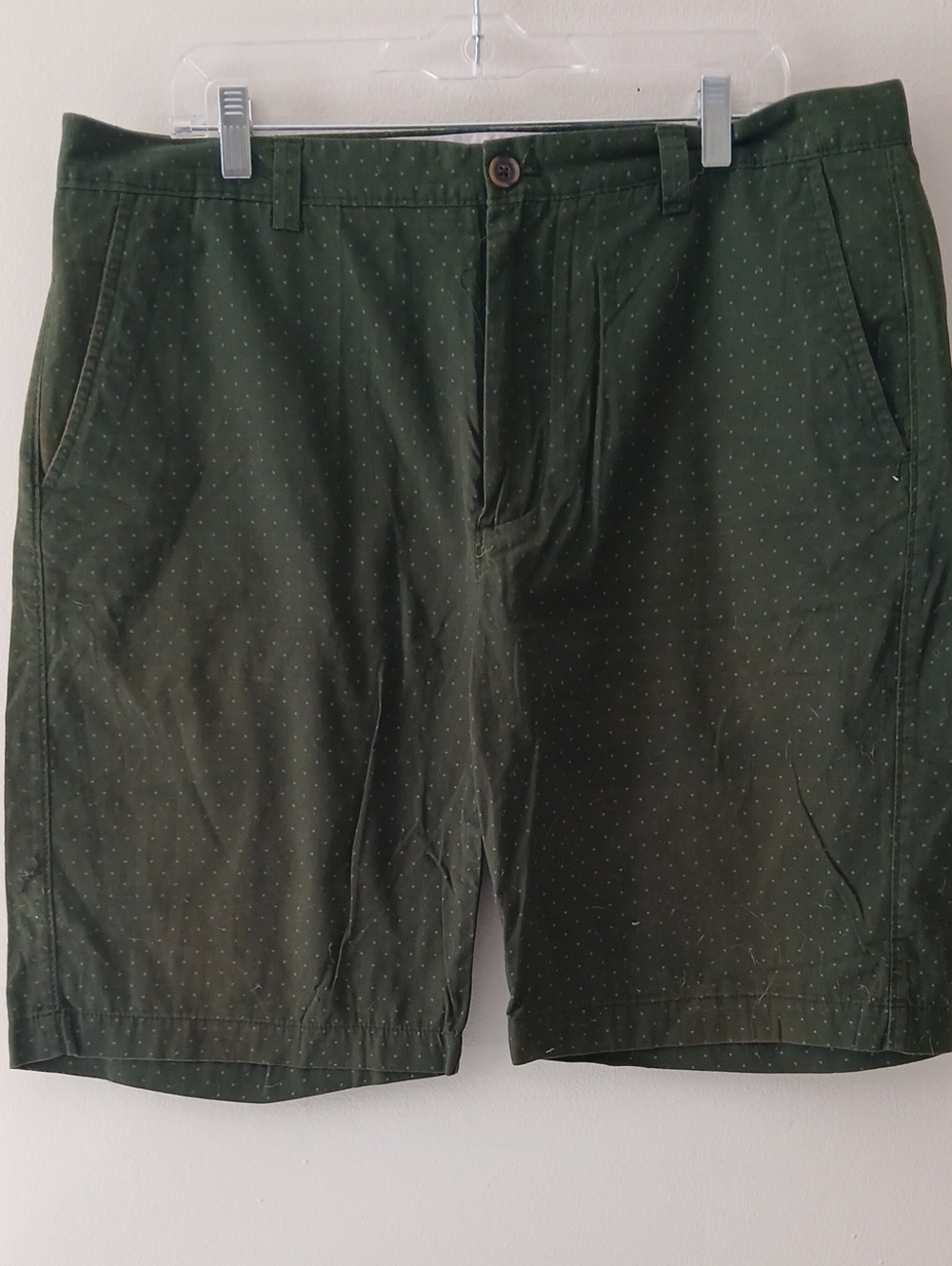J. Crew Olive Green Mini Dot Flat-Front Shorts